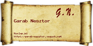 Garab Nesztor névjegykártya
